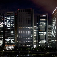 Vue du building Canon Shinagawa depuis la chambre d'hôtel