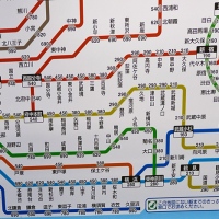 Carte des tarifs de train à Tokyo selon la distance parcourue
