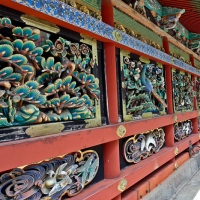 Détail de sculptures au sanctuaire Tōshō-gū à Nikkō